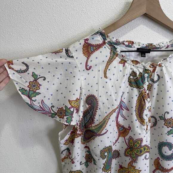 Talbots Top Womens 3X Plus Floral Tropical Breathable Beach‎ Cotton Boho Coastal - Picture 7 of 15